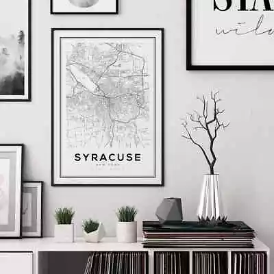 Syracuse Map Print Syracuse New York Map Print Art Poster Choose Your Size. • $28.46