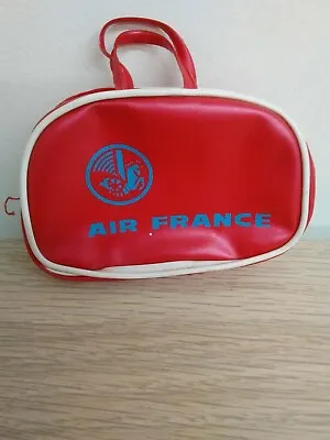 Vintage Barbie Size Suitcase - Red Air France Luggage Bag - Change Purse C2 • $20