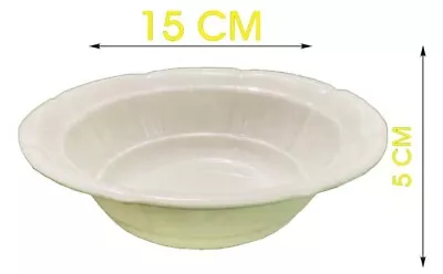 12 X White Melamine Bowls With Wide Design Rim Extra Strong 15 X 5 Cm • £14.99