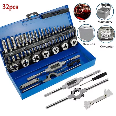 £21.97 • Buy Bluespot 32pc Metric Tap And Die Set M3 M4 M5 M6 M8 M10 M12 Steel Thread Cutter