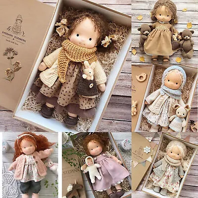 Handmade Waldorf Doll 11 Inch Knitted Plush Stuffed Toy Christmas Birthday Gift2 • £26.39