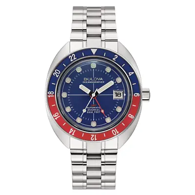 Bulova Watch Oceanographer GMT Blue Dial 41mm Pepsi 96B405 Devil Diver • $1242.83