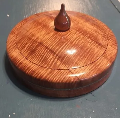 Spectacular Vintage Hawiian Curly Koa Wood Lidded Bowl Treasure Box Hand-made  • $555