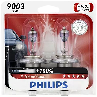 2 Philips 9003/H4 White Super Bright Upgrade Light Bulb Hologen Headlight 67/60W • $41.98