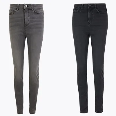 Ladies M&S High Waist Skinny Jeans PER UNA Grey Black Sizes 6 - 20 CURRENT LINE • £12.99
