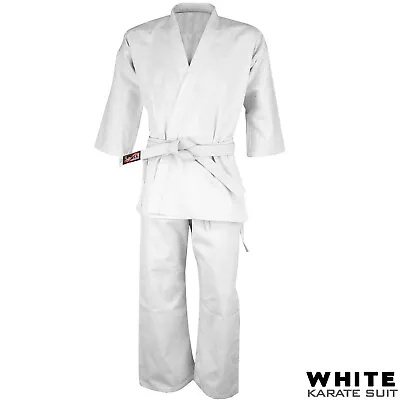 White Karate Aikido Uniform Suit Kids Junior Student Free White Belt • £18.99