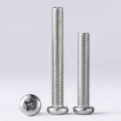 £1.54 • Buy M2 M2.5 M3 Stainless Steel Pan Head Pozi Machine Phillips Screws Bolts A2