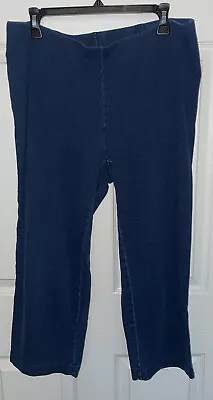 Pure Jill J. Jill Sz MEDIUM Blue Indigo Slim Crops Cotton Stretch Pants EUC • $15.29