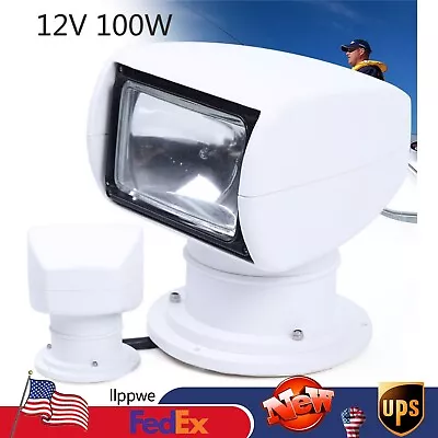 100W Boat Search Light Remote Control LED Marine Spotlight 360 Rotate 2500LM 12V • $94.05