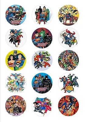 15 Justice League Superhero Edible Icing Sheet Cupcake Toppers Cake PRE-CUT • $17