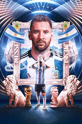 $9.95 • Buy Qatar 2022 World Cup Argentina Lionel Messi World Champion Poster  12x18 Inches