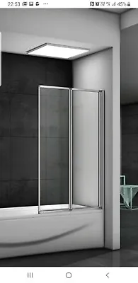 £75 • Buy 1500mm Height  Bathroom 2 Fold Folding Shower Bath Screen Glass Door Panel White