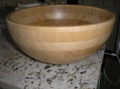 IKEA Blanda Matte Bamboo Wood Salad/Fruit Bowl 11  Diameter • $27