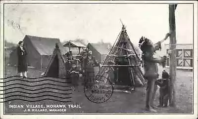 Mohawk Trail MA Native American Indian Village Roadside 1920s Postcard • $14.79