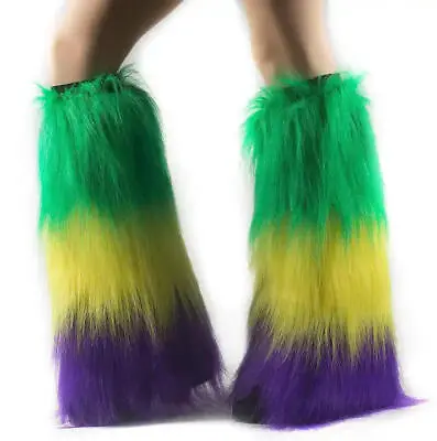 MARDI GRAS FURRY LEG COVERS Vibrant Furry Leg Covers For Festive Revelry And • $18.99