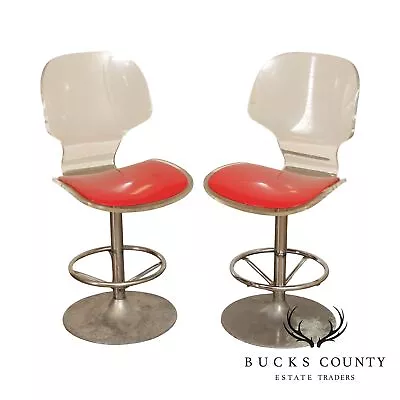 Hill Manufacturing Co. Pair Vintage Bar Chairs • $795