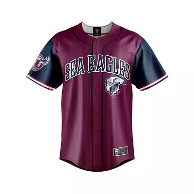 Manly Sea Eagles NRL Baseball Jersey Slugger T Shirt Sizes S-5XL! • $69.95