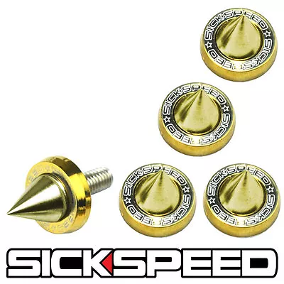 5 Pc 24k Gold Spiked 24k Gold Washer/bolt Fender/bumper Engine Dress Up Kit P3 • $14.88