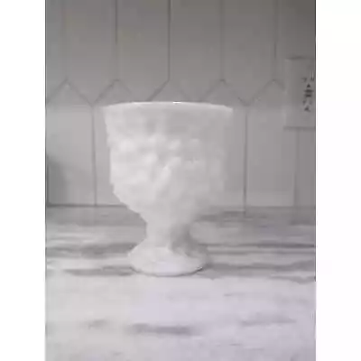 Vintage EO BRODY Milk Glass Bowl With Pedestal Planter Vase Bumpy • $10