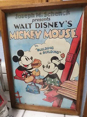  Walt Disney Mickey Mouse  Jos. Schenck Building A Building Cartoon Framed Print • $5.99