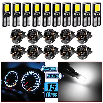 10x T5 74 37 17 LED Light Bulb For Instrument Gauge Cluster Dashboard W/ Sockets • $8.98