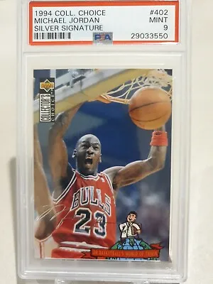 $160 • Buy 1994 Ud Collector's Choice Michael Jordan Silver Signature #402. Psa 9. 
