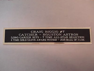 Craig Biggio Astros Engraved Nameplate For A Baseball Mini Helmet Case 1.25 X 6 • $6.50