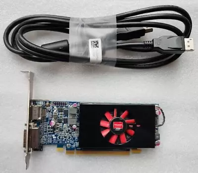 0NJ0D3 AMD Radeon HD 7450 1GB Graphics Card DP  DVI + New Dell DP Cable M/M • $8.99