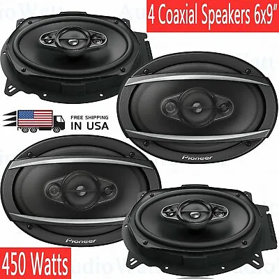 4x Pioneer TS-A6960F 450 Watts 6  X 9  4-Way Car Audio Coaxial Speakers 4 Ohms • $120