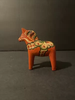 Vintage Nils Olsson Swedish Dala Horse Hand Painted Folk Art Mid-Century • $35