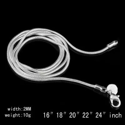 925 Sterling Solid Silver 1-6MM Snake Chain Men Women Necklace Gift 16-24inch CA • $1.70