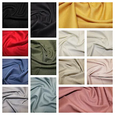 Linen Viscose Mix Soft Stretch Fabric Material Dress Making127cm Wide 13 Colours • £0.99