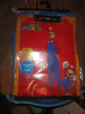 Super Mario Bros. Small Children Boys Costume S 4-6X Jumpsuit & Hat • $18