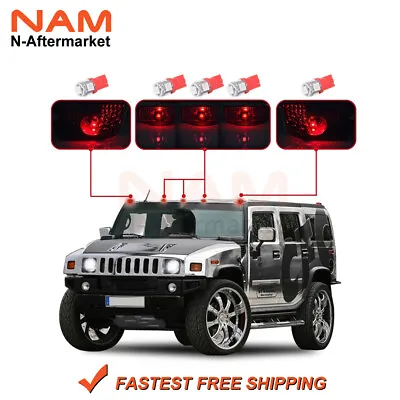 5pc Smoke Cab Marker Roof Running Top Lights W/bulbs For Hummer H2 Suv Sut 03-09 • $22.97