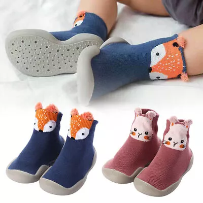 Kids Baby Girl Boys Toddler Anti-slip Soft Slippers Socks Cotton  Slippers Shoes • $12.51