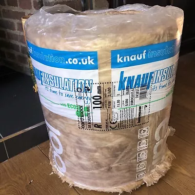 £0.99 • Buy 100mm Knauf Loft Roll 44 Glass Mineral Wool Insulation - 1140mmx12.8m (13.89m²)