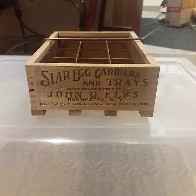 Antique Vintage 1906 Star Chicken Egg Carriers Wood Crate By John Elbs NY Very G • $225