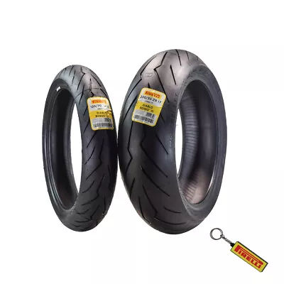 Pirelli Diablo Rosso III 120/70 ZR17 & 200/55 ZR17 Motorcycle Tires W/ Keychain • $346.96