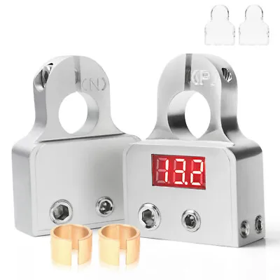 $18.79 • Buy 12V Car Battery Terminal Connector W/ Digital Voltmeter For 0/4/8 AWG Power Wire