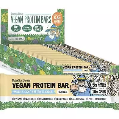 Botanika Blends Vegan Protein Bars Vanilla Cake Batter 12x40g • $45.56