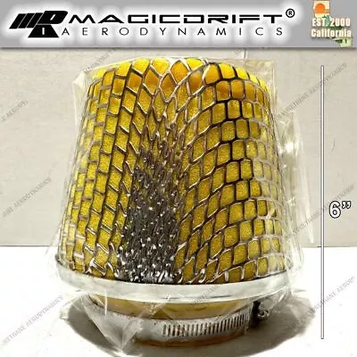 YELLOW 4  100mm ID Cold Air Intake Mushroom Cone High Flow HF Performance Filter • $24.99