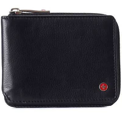 Alpine Swiss Zipper Bifold Wallet For Men Women RFID Protected Genuine Leather • $29.99