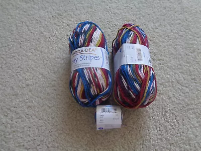 Moda Dea Sassy Stripes Yarn Skeins - Color Polo - Light 3 - Lot Of 2 • $6