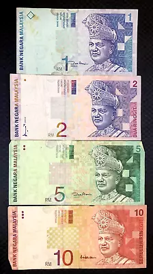 1996-98 Malaysia - Set Of 4 Notes - 1 2 5 10 Ringgit - P#39404142 - L9 • $9.99