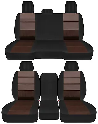 Front+back Truck Car Seat Covers Black-brown Fits Dodge Ram 2011-2018 1500/2500 • $179.99