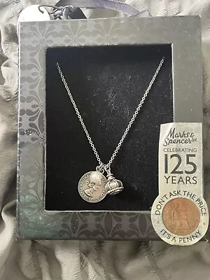 Marks And Spencer M&s Celebrating 125 Years Silver Mix Necklace Halfpenny • £5