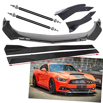 For Ford Mustang Shelby Coupe Carbon Fiber Front Bumper Lip Splitter Side Skirt • $159.99