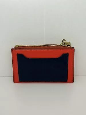 J. CREW Orange Navy Zip Key Ring Card Holder/ Coin Pouch • $0.99