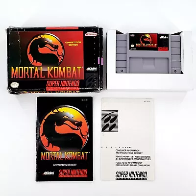 Mortal Kombat (Super Nintendo 1999) Authentic Complete W/ Box & Manual Crushed • $55