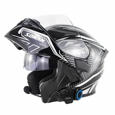 Bluetooth Intercom Flip Up Helmet Camera Speakers Motorcycle Full Face Helmets • $229.98